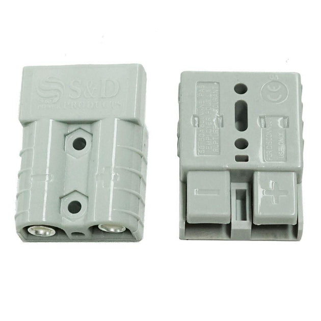 Buy Pair Anderson Style Plug connector 50AMP Caravan Trailer Solar 6AWG GREY AU discounted | Products On Sale Australia