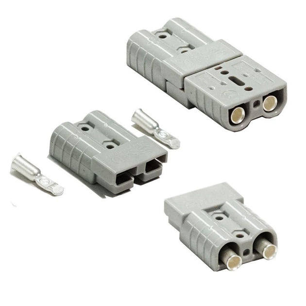 Buy Pair Anderson Style Plug connector 50AMP Caravan Trailer Solar 6AWG GREY AU discounted | Products On Sale Australia