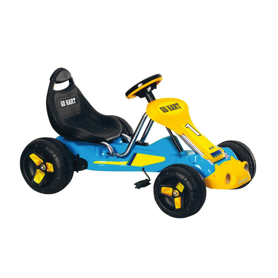 Buy Pedal Powered Go-Kart for Children (Black) Ride & Steer/ 4-Wheel Vehicle discounted | Products On Sale Australia