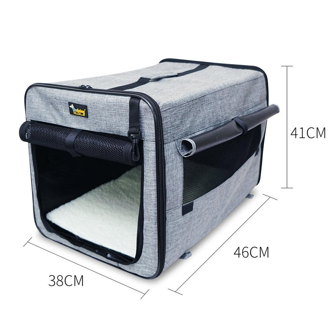 Buy Pet Carrier Bag Soft Dog Crate Cage Kennel Tent House Foldable Portable Car Bed Grey 46x38x41CM discounted | Products On Sale Australia