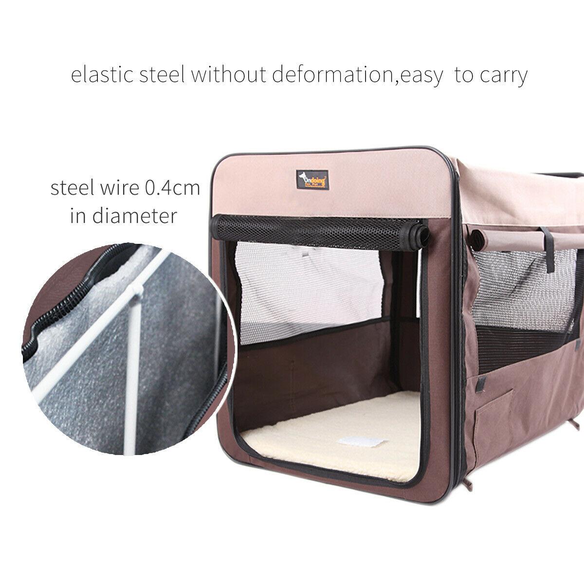 Buy Pet Carrier Bag Soft Dog Crate Cage Kennel Tent House Foldable Portable Car Bed Grey 46x38x41CM discounted | Products On Sale Australia