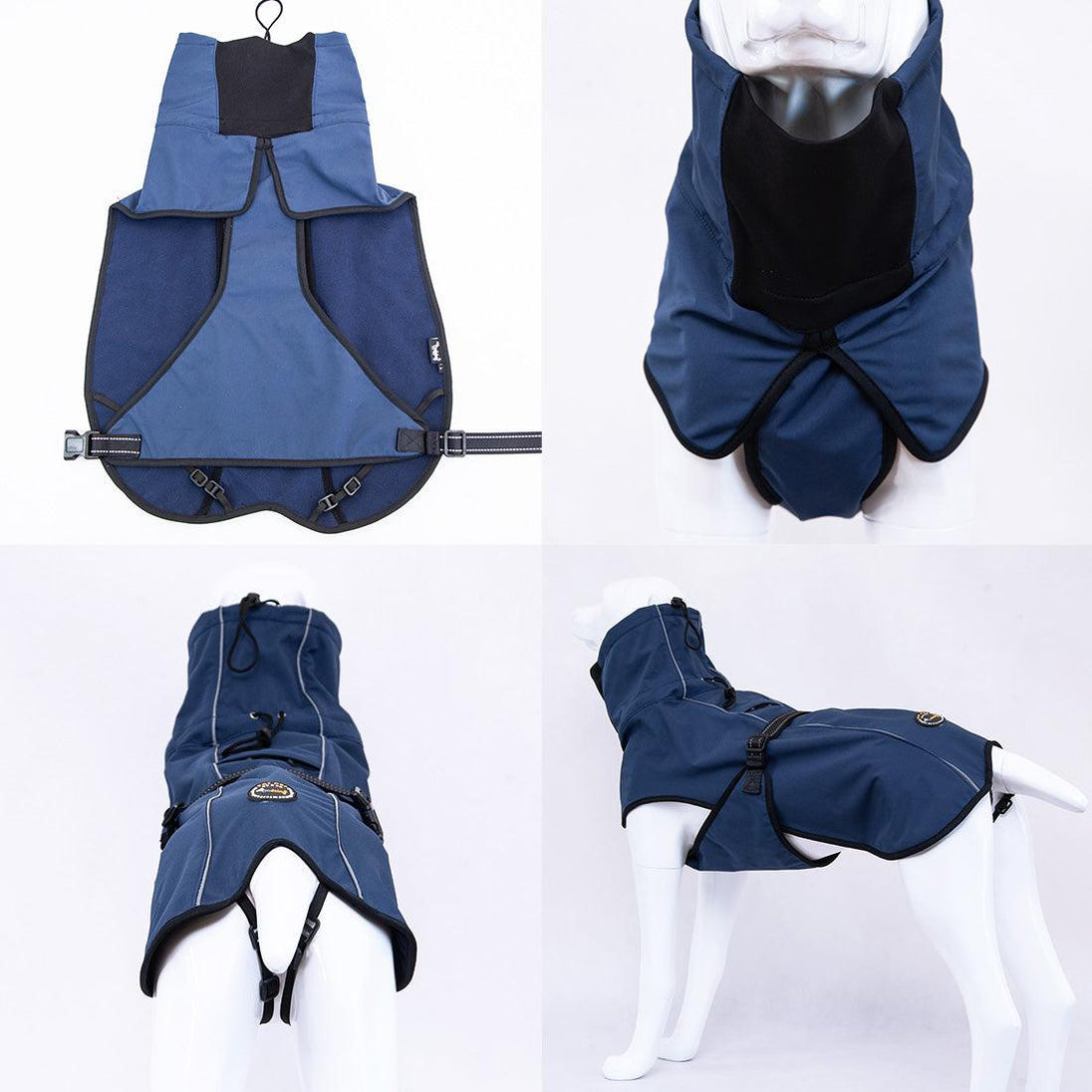 Buy Pet Dog Raincoat Poncho Jacket Windbreaker Waterproof Clothes with Harness Hole-M-Blue discounted | Products On Sale Australia