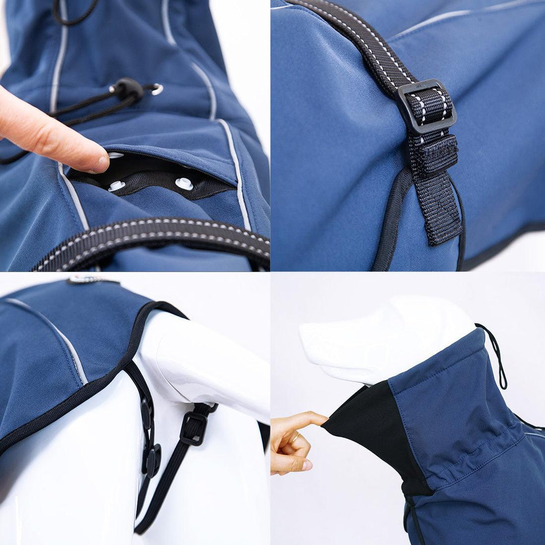 Buy Pet Dog Raincoat Poncho Jacket Windbreaker Waterproof Clothes with Harness Hole-M-Blue discounted | Products On Sale Australia