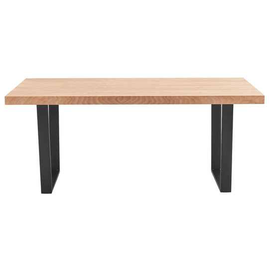 Buy Petunia Dining Table 180cm Elm Timber Wood Black Metal Leg - Natural discounted | Products On Sale Australia