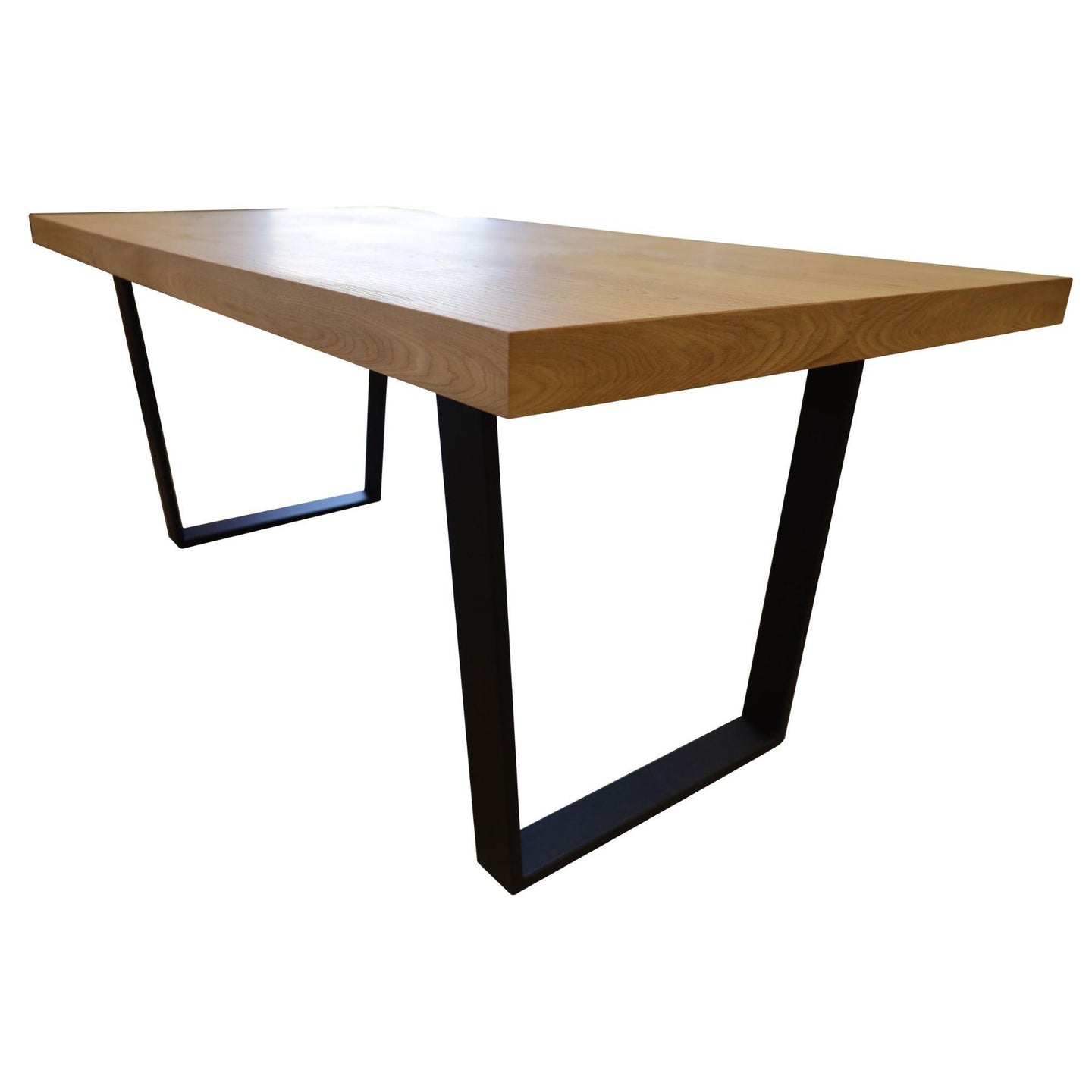 Buy Petunia Dining Table 180cm Elm Timber Wood Black Metal Leg - Natural discounted | Products On Sale Australia