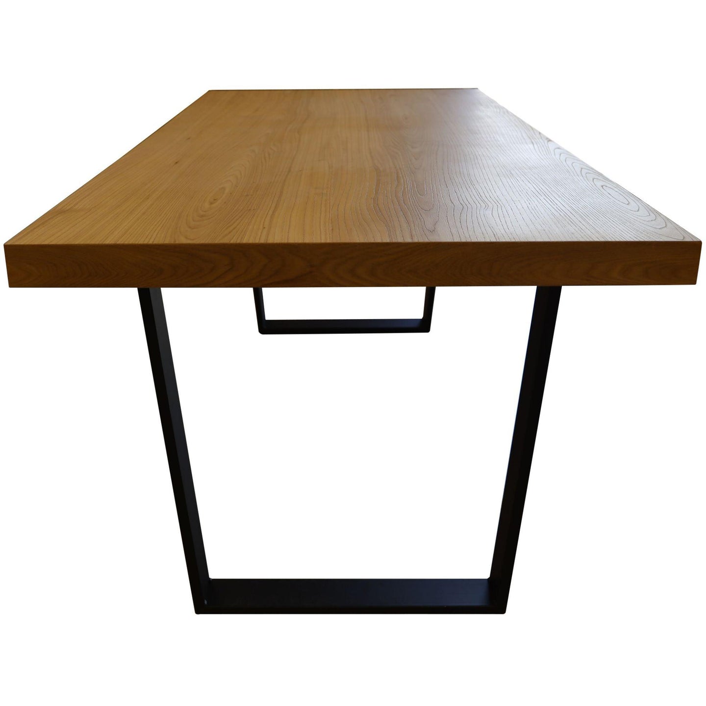 Buy Petunia Dining Table 180cm Elm Timber Wood Black Metal Leg - Natural discounted | Products On Sale Australia