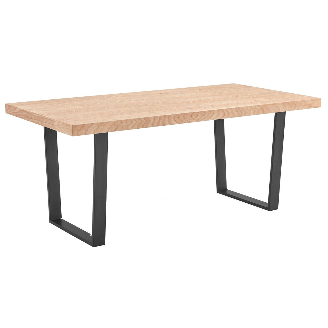 Buy Petunia Dining Table 210cm Elm Timber Wood Black Metal Leg - Natural discounted | Products On Sale Australia