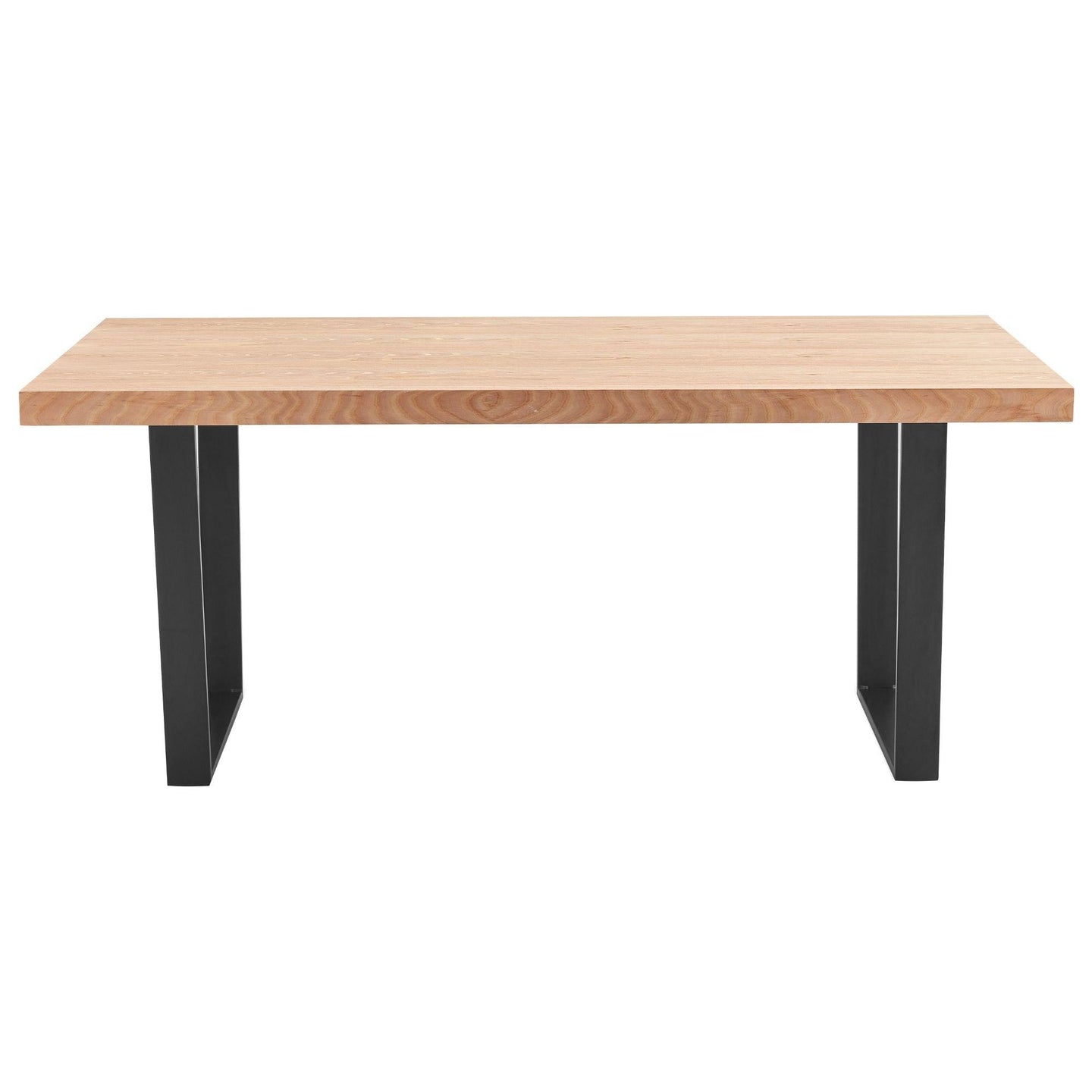 Buy Petunia Dining Table 210cm Elm Timber Wood Black Metal Leg - Natural discounted | Products On Sale Australia