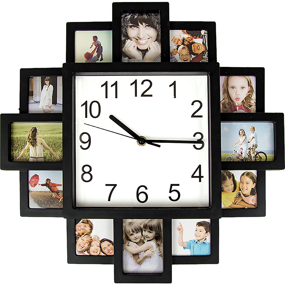 Buy Photo Frame Clock Picture Collage 12Picture Display Photowall discounted | Products On Sale Australia