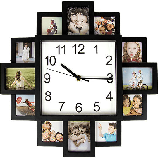 Buy Photo Frame Clock Picture Collage 12Picture Display Photowall discounted | Products On Sale Australia