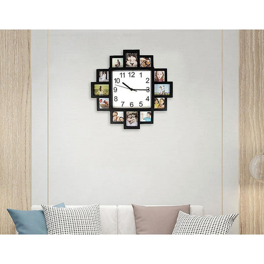 Buy Photo Frame Clock Picture Collage 12Picture Display Photowall discounted | Products On Sale Australia