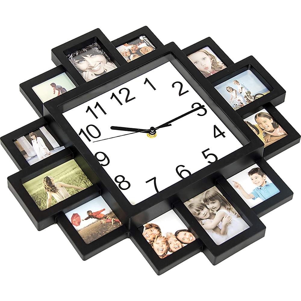 Buy Photo Frame Clock Picture Collage 12Picture Display Photowall discounted | Products On Sale Australia