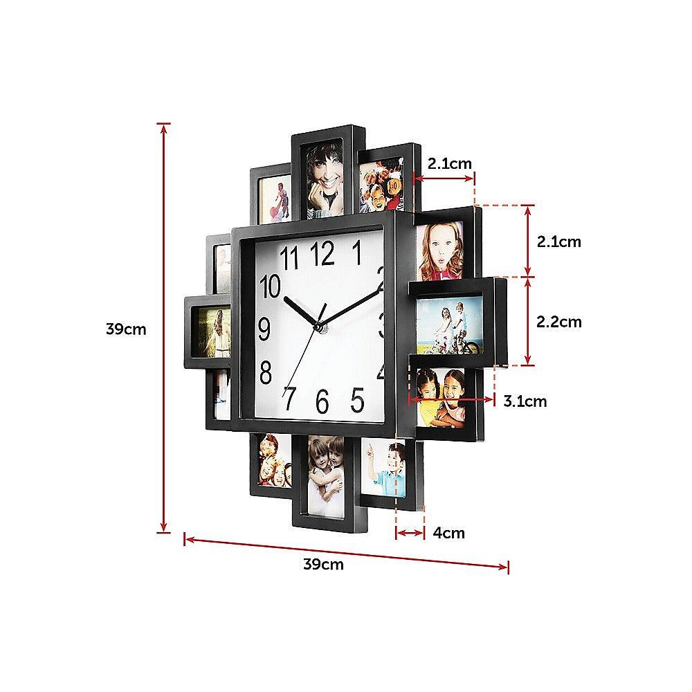 Buy Photo Frame Clock Picture Collage 12Picture Display Photowall discounted | Products On Sale Australia