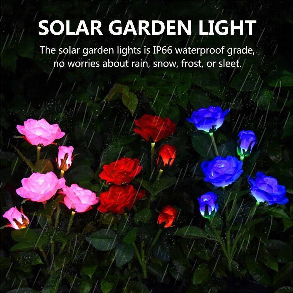 Buy Pink Bulk Solar Garden Lights 75cm Long Rose Flowers Yard Lamp Xmas Halloween Deco AU discounted | Products On Sale Australia