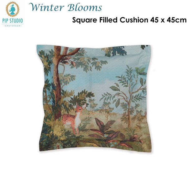 PIP Studio Winter Blooms Multi Cotton Cover Square Cushion Products On Sale Australia | Home & Garden > Bedding Category
