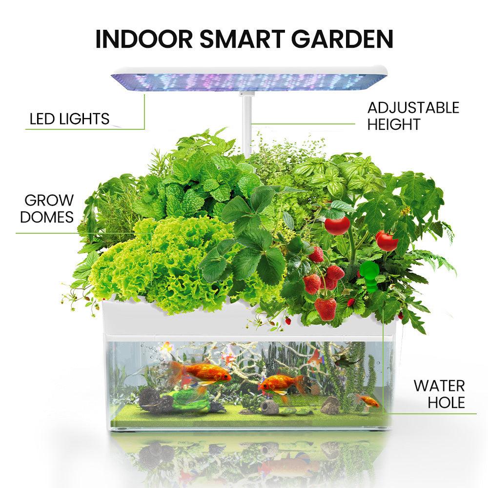 Buy PLANTCRAFT 12 Pod Indoor Hydroponic Growing System with Fish Tank discounted | Products On Sale Australia