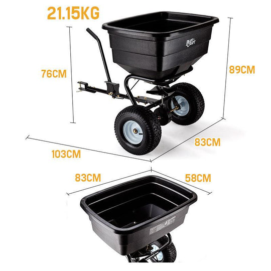 Buy PLANTCRAFT Tow Behind Broadcast Spreader 90kg 105L Seed Fertiliser Tow Rotary discounted | Products On Sale Australia