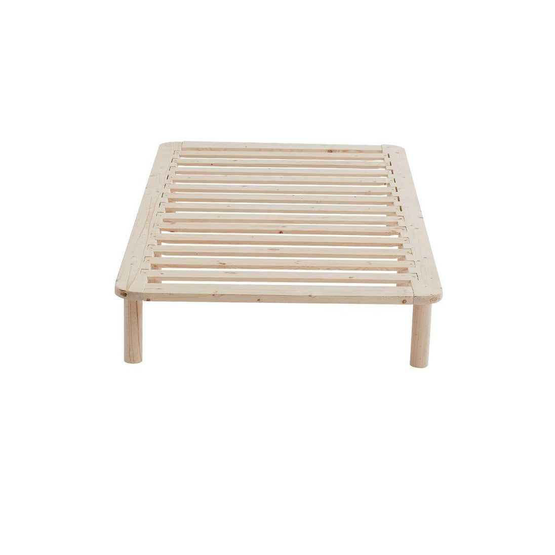 Buy Platform Bed Base Frame Wooden Natural Double Pinewood discounted | Products On Sale Australia