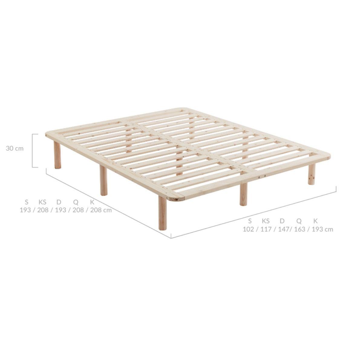 Buy Platform Bed Base Frame Wooden Natural King Pinewood discounted | Products On Sale Australia