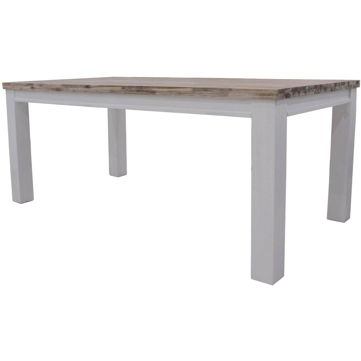 Buy Plumeria Dining Table 190cm Solid Acacia Wood Home Dinner Furniture -White Brush discounted | Products On Sale Australia