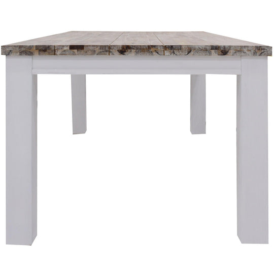 Buy Plumeria Dining Table 190cm Solid Acacia Wood Home Dinner Furniture -White Brush discounted | Products On Sale Australia