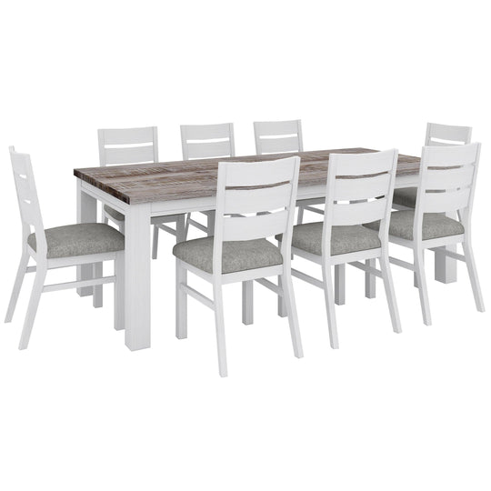 Buy Plumeria Dining Table 225cm Solid Acacia Wood Home Dinner Furniture -White Brush discounted | Products On Sale Australia