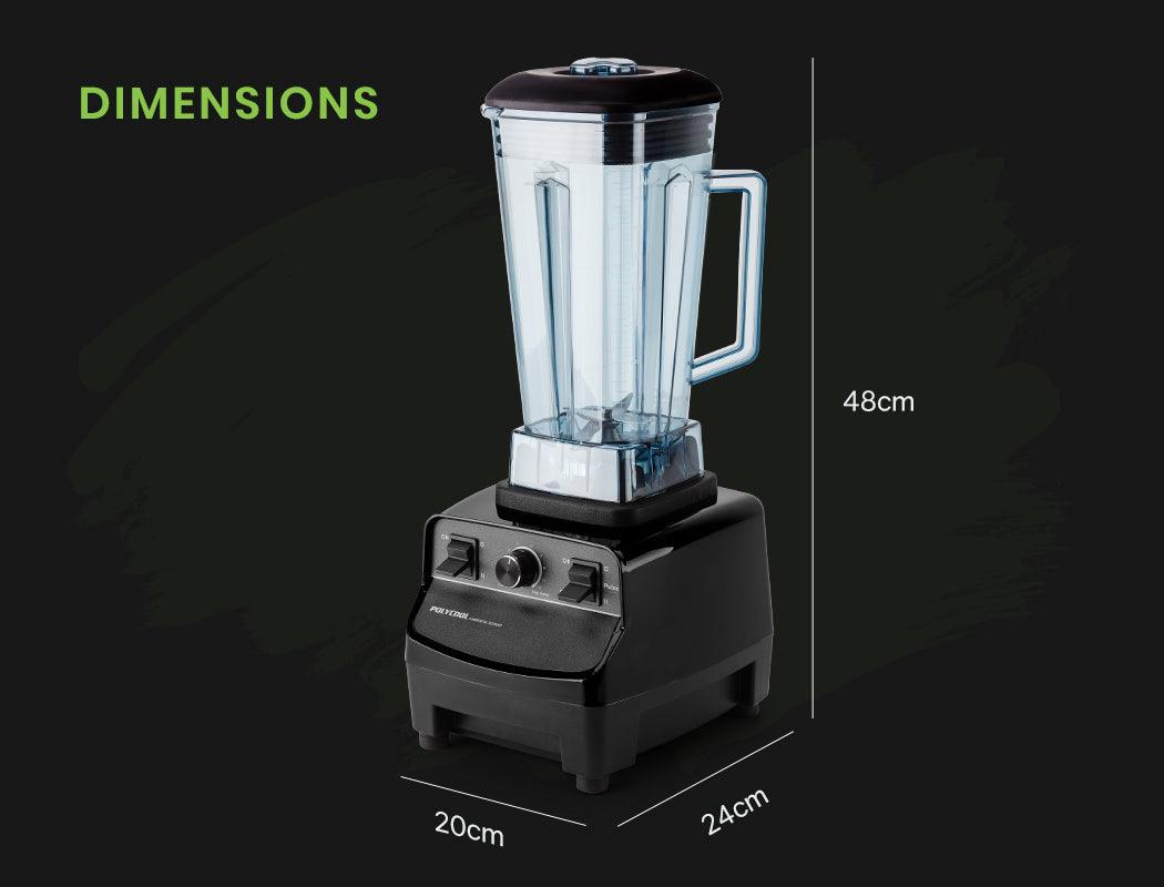 Buy POLYCOOL 2L Commercial Blender Mixer Food Processor Smoothie Ice Crush Black discounted | Products On Sale Australia