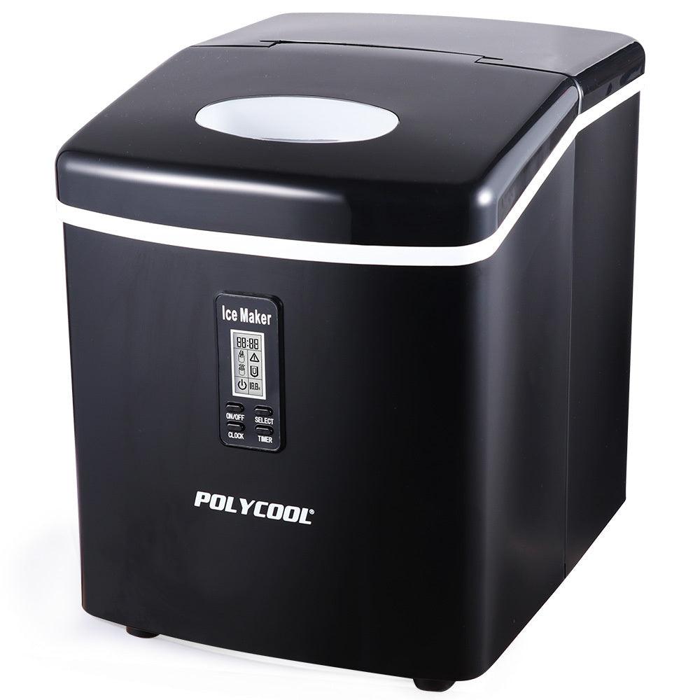 Buy POLYCOOL 3.2L Portable Ice Cube Maker Machine Automatic with LCD Control Panel, Black discounted | Products On Sale Australia