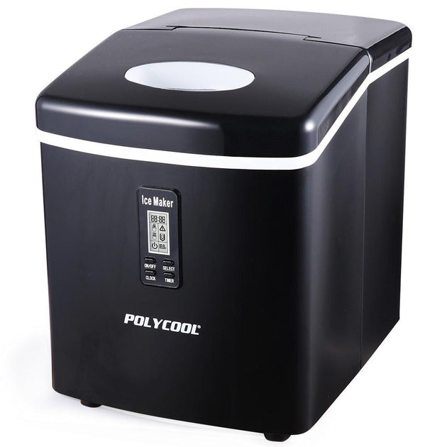 Buy POLYCOOL 3.2L Portable Ice Cube Maker Machine Automatic with LCD Control Panel, Black discounted | Products On Sale Australia