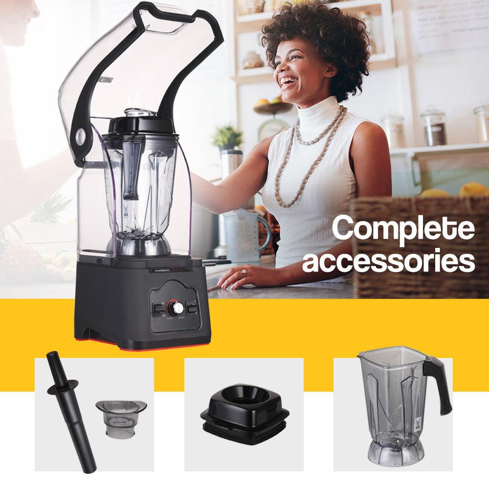 Buy POLYCOOL Commercial Blender Quiet Enclosed Processor Smoothie Mixer Fruit, Black discounted | Products On Sale Australia