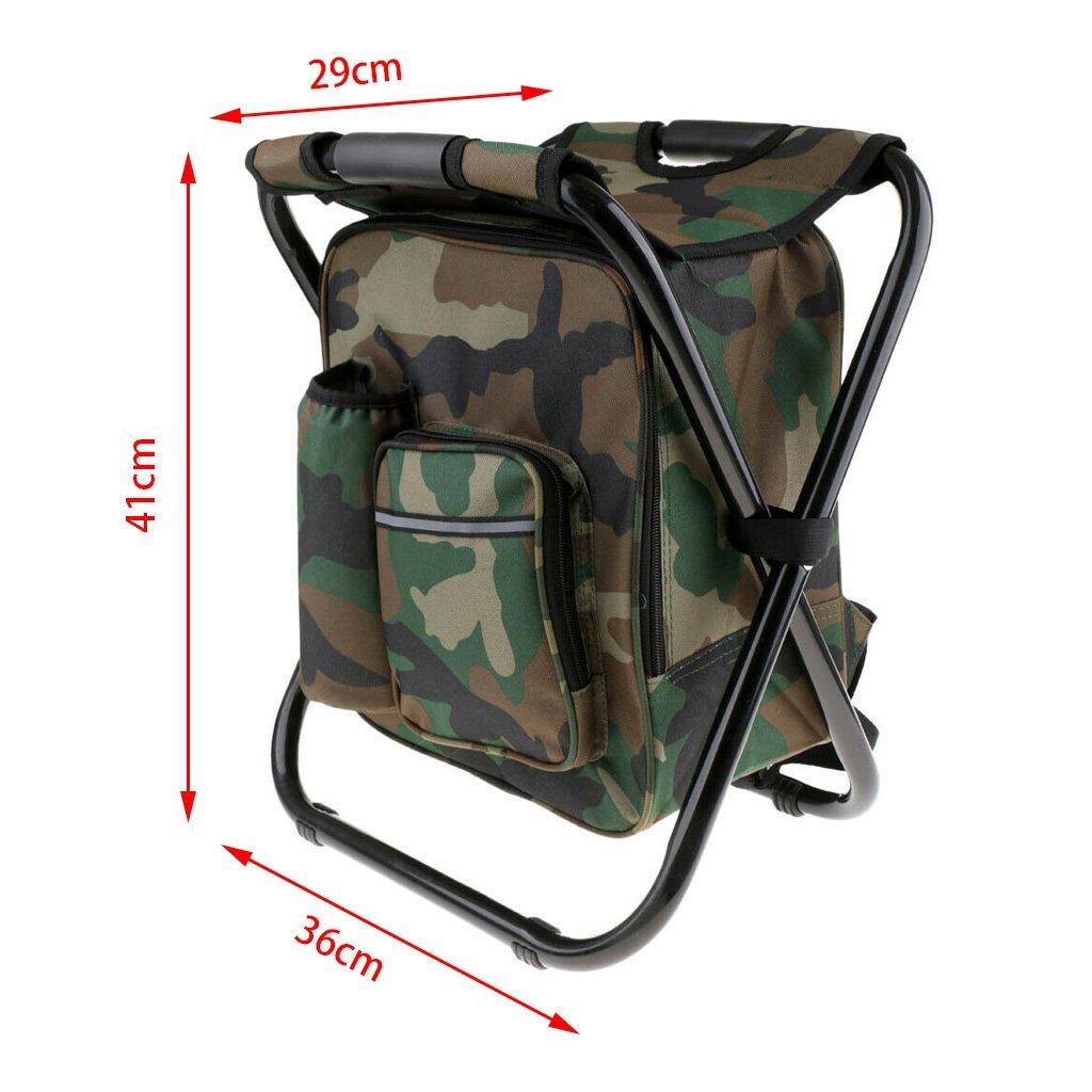 Buy Portable Folding Backpack Chair Camping Stool Cooler Bag Rucksack Beach Fishing 150kg load Black discounted | Products On Sale Australia