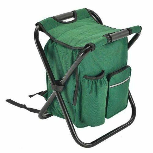 Buy Portable Folding Backpack Chair Camping Stool Cooler Bag Rucksack Beach Fishing 150kg load Black discounted | Products On Sale Australia