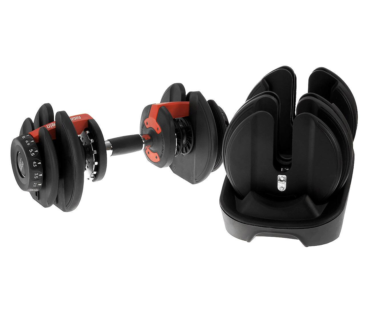 Buy Powertrain 2x 24kg Adjustable Dumbbells with Stand discounted | Products On Sale Australia