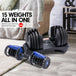 Buy Powertrain 48KG Adjustable Dumbbell Set With Stand Blue discounted | Products On Sale Australia