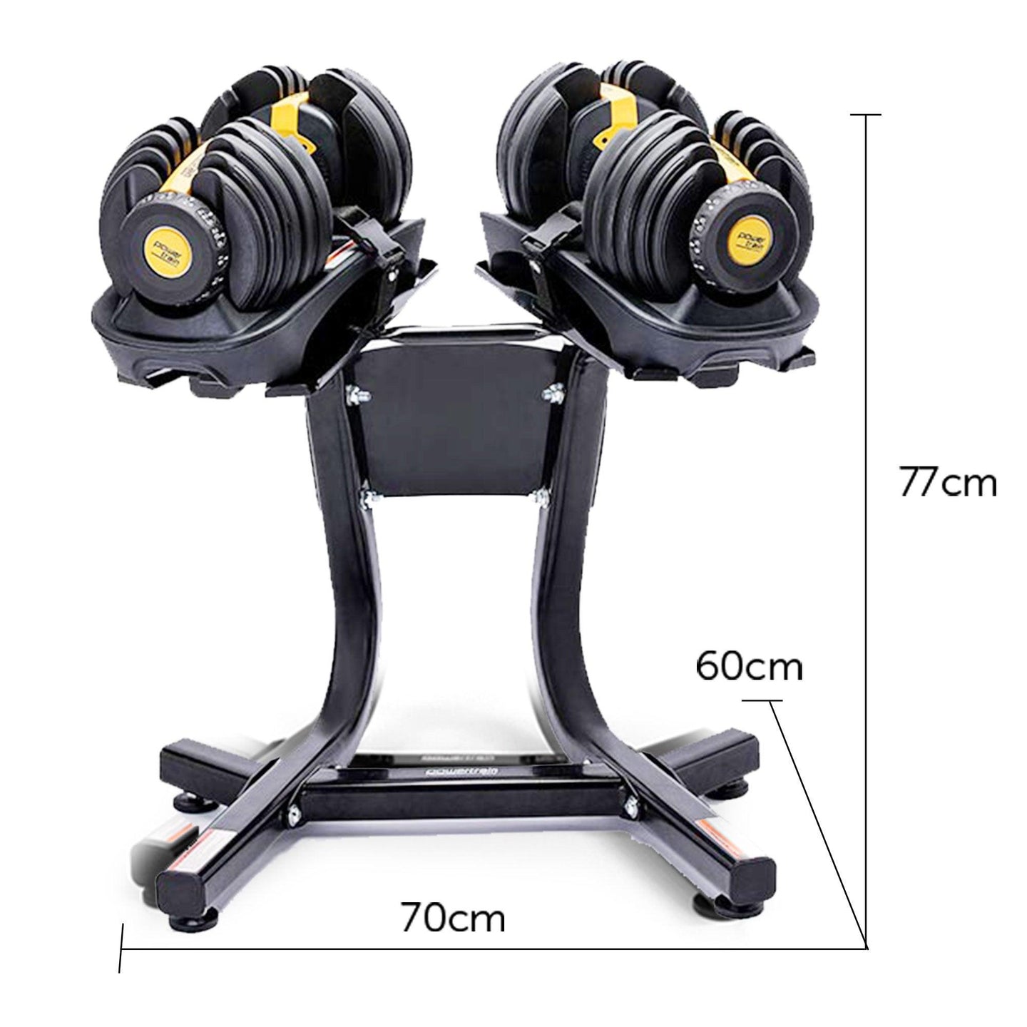 Buy Powertrain 48KG Adjustable Dumbbell Set With Stand - Gold discounted | Products On Sale Australia