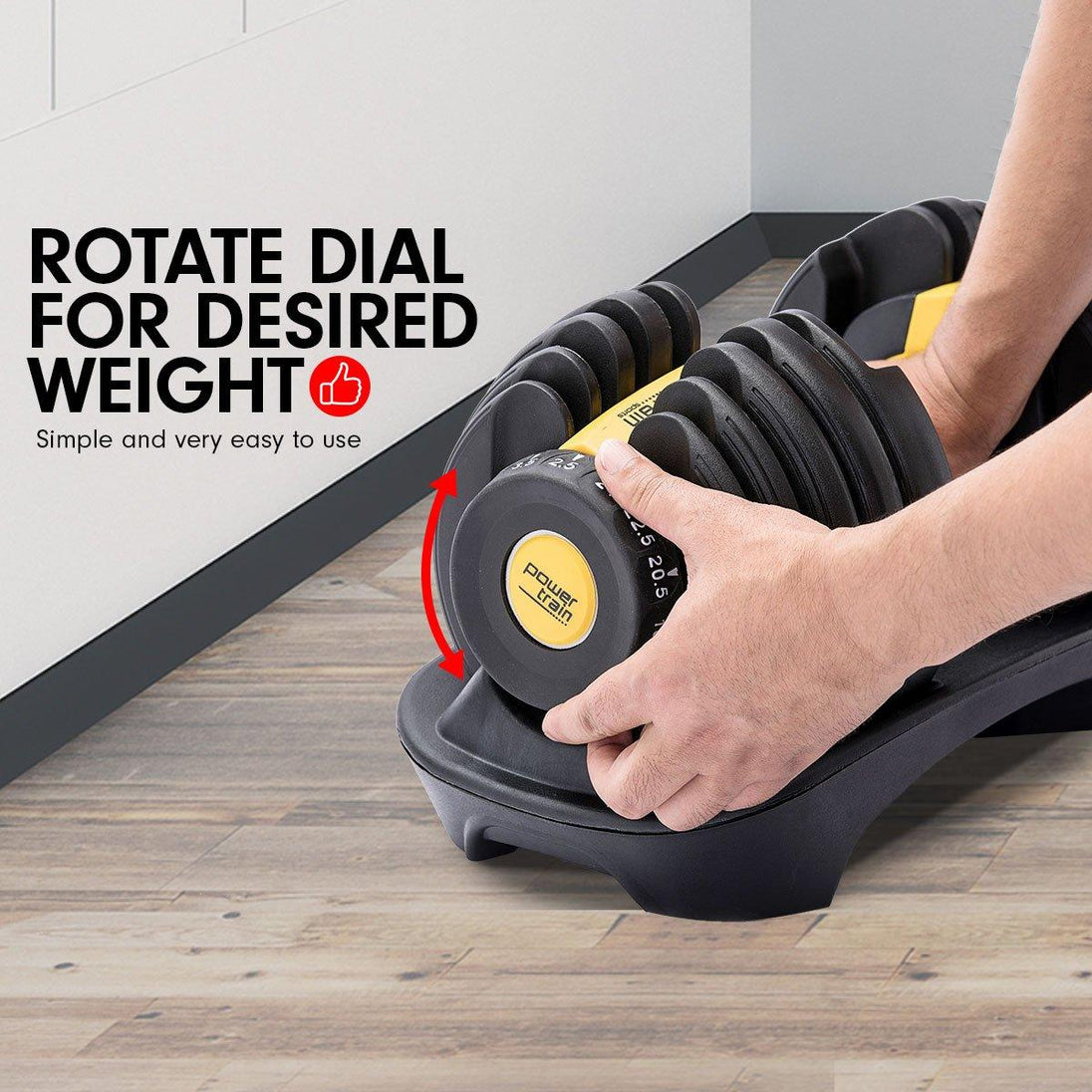 Buy Powertrain 48KG Adjustable Dumbbell Set With Stand - Gold discounted | Products On Sale Australia