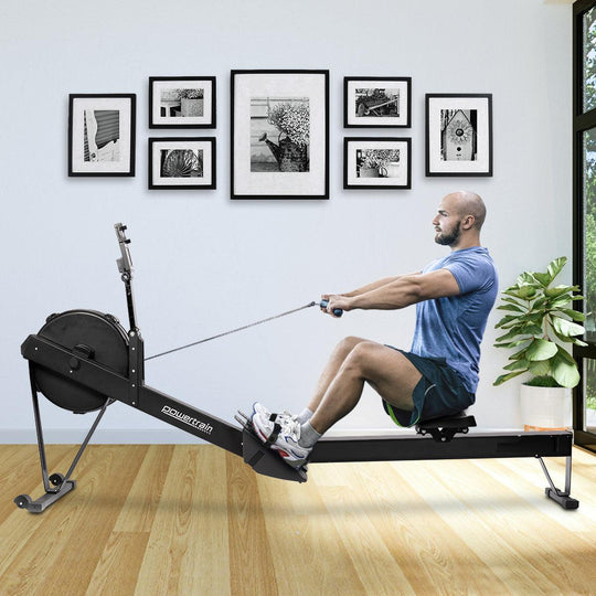 Buy Powertrain Air Rowing Machine Resistance Rower for Home Gym Cardio discounted | Products On Sale Australia