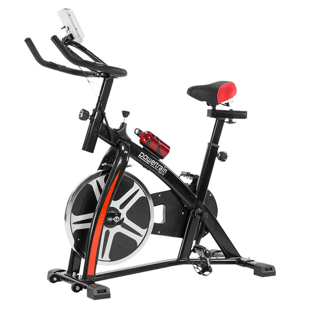 Buy Powertrain Home Gym Flywheel Exercise Spin Bike - Black | Products On Sale Australia