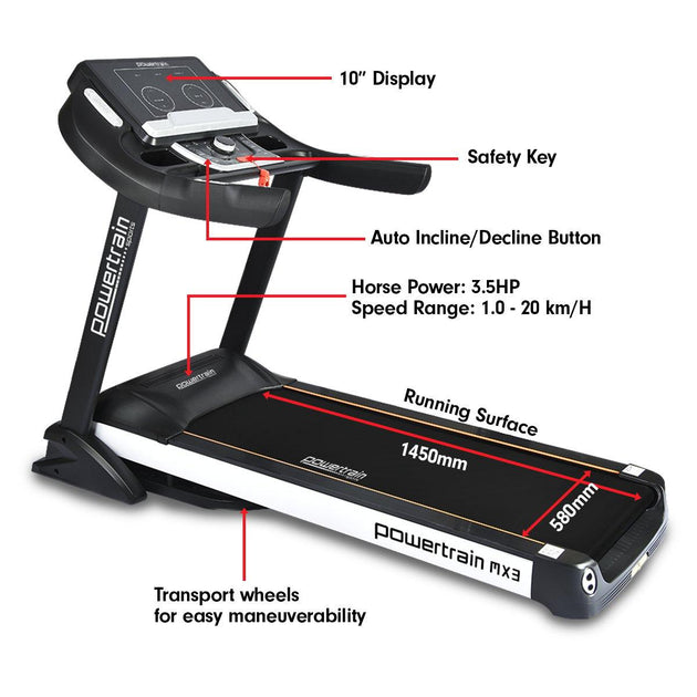 Buy Powertrain MX3 Treadmill Performance Home Gym Cardio Machine | Products On Sale Australia