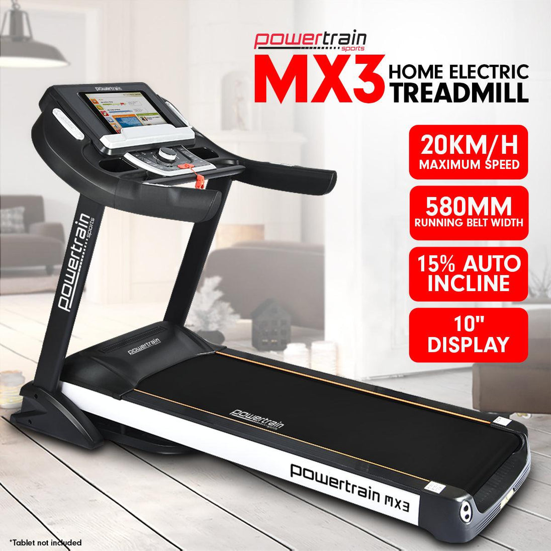 Powertrain MX3 Treadmill Performance Home Gym Cardio Machine Products On Sale Australia | Sports & Fitness > Fitness Accessories Category