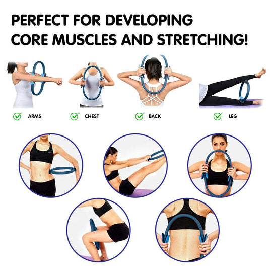 Buy Powertrain Pilates Ring Band Yoga Home Workout Exercise Band Blue discounted | Products On Sale Australia