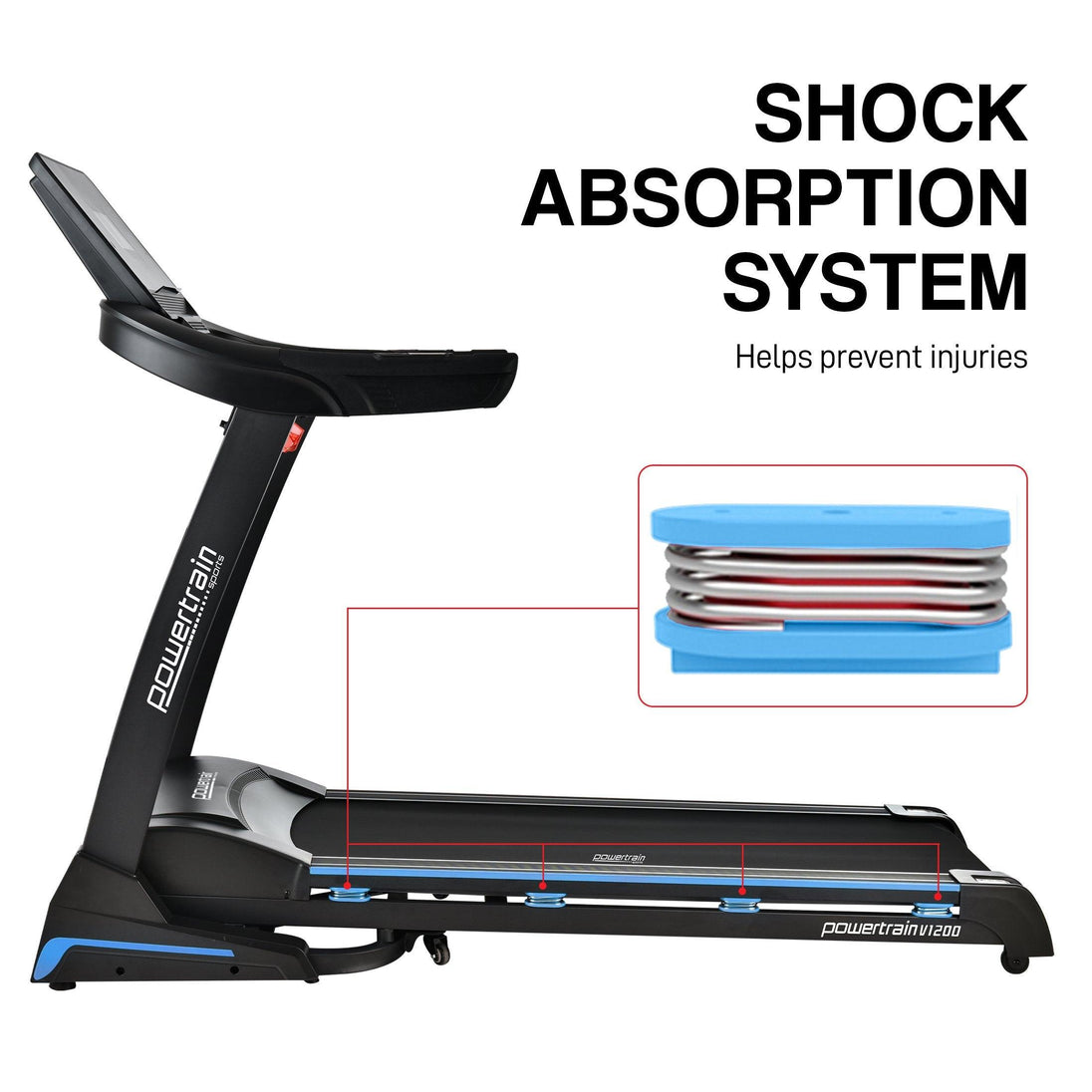 Buy Powertrain V1200 Treadmill with Shock-Absorbing System discounted | Products On Sale Australia