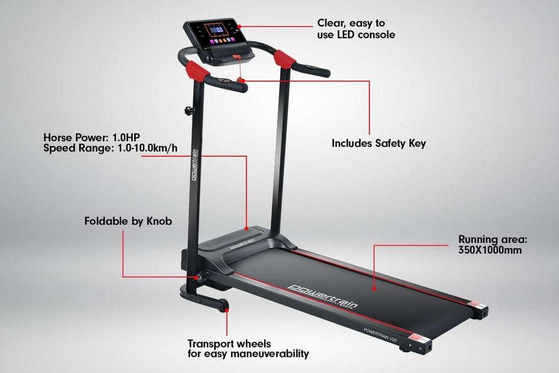 Powertrain V20 Foldable Treadmill Home Gym Cardio Walking Machine Products On Sale Australia | Sports & Fitness > Fitness Accessories Category