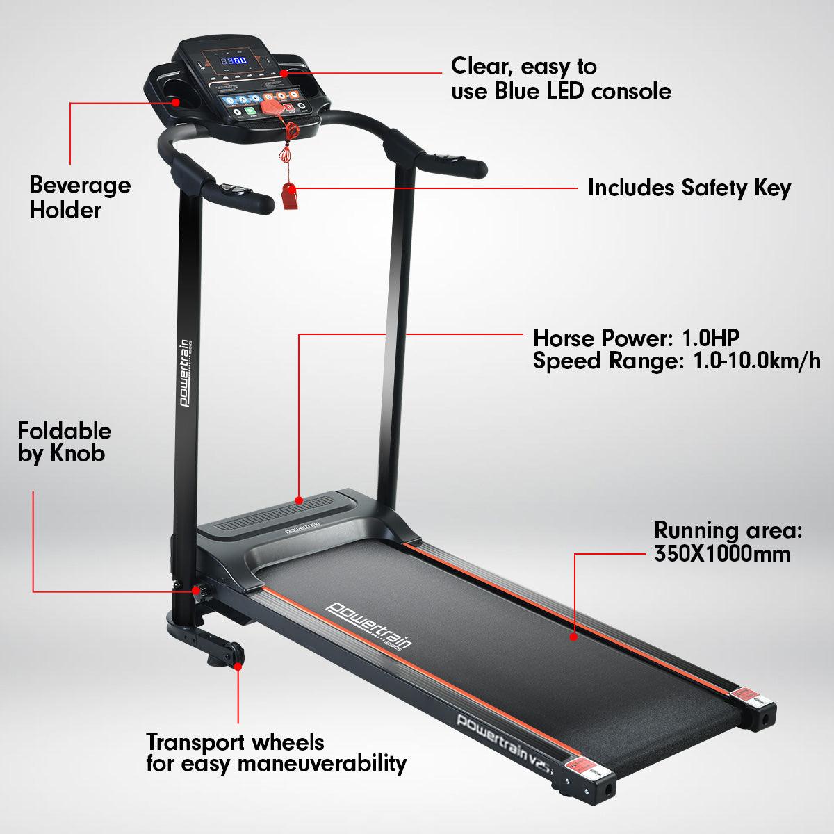 Powertrain V25 Foldable Treadmill Home Gym Cardio Walk Machine Products On Sale Australia | Sports & Fitness > Fitness Accessories Category