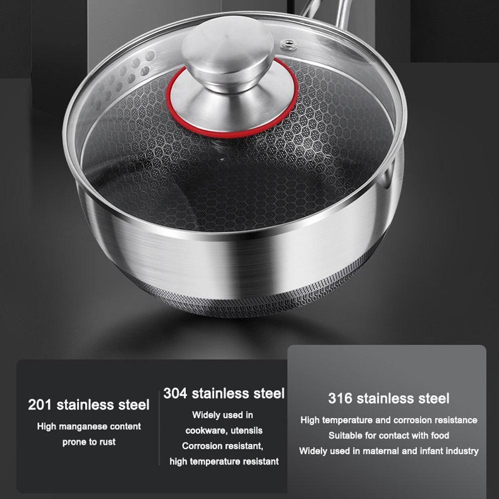 Buy Premium 316 Stainless Steel Non-Stick 22cm Milk Pot with Double-Sided Honeycomb Design discounted | Products On Sale Australia