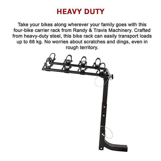 Buy Premium 4-Bike Carrier Rack Hitch Mount Swing Down Bicycle Rack W/ 2" Receiver discounted | Products On Sale Australia