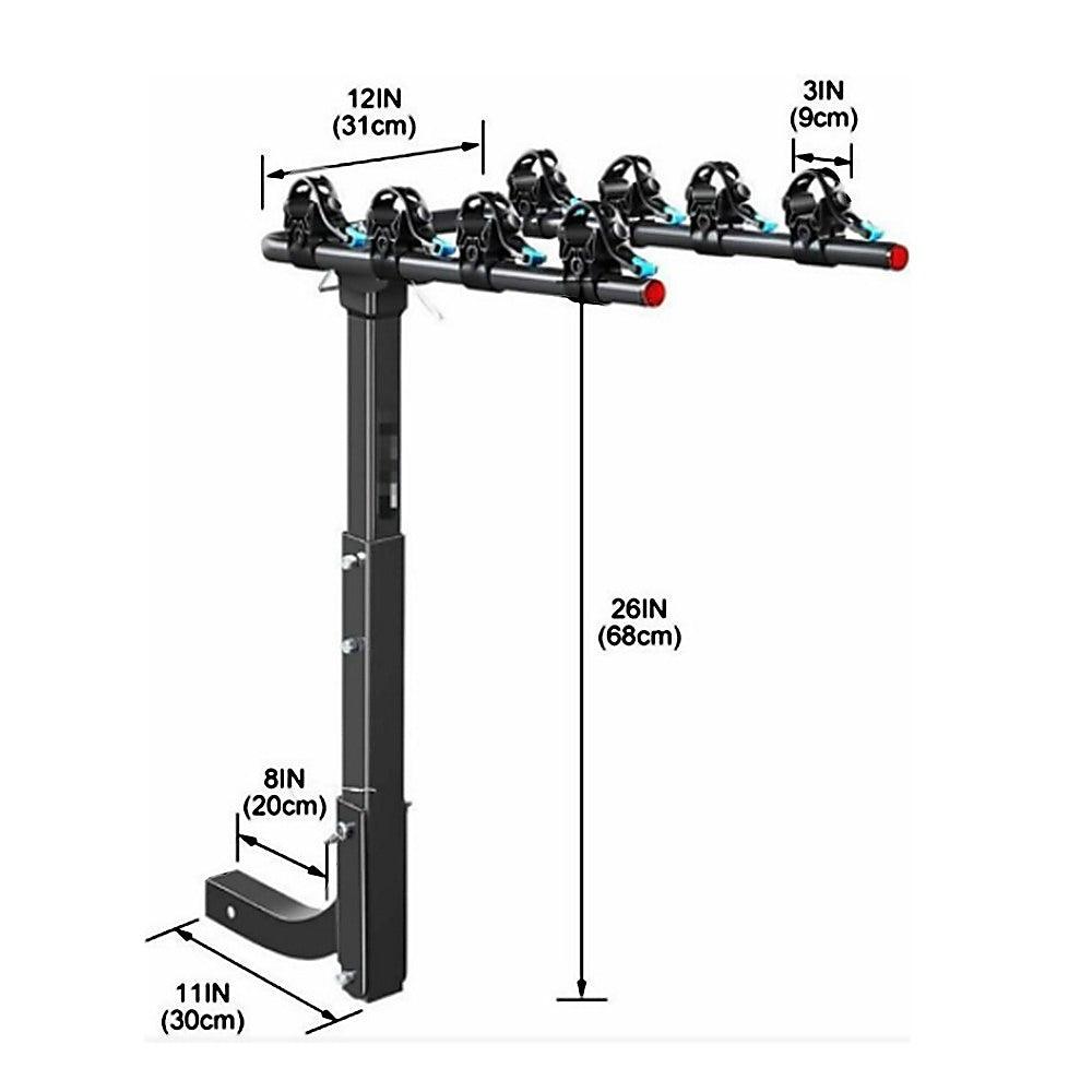 Buy Premium 4-Bike Carrier Rack Hitch Mount Swing Down Bicycle Rack W/ 2" Receiver discounted | Products On Sale Australia