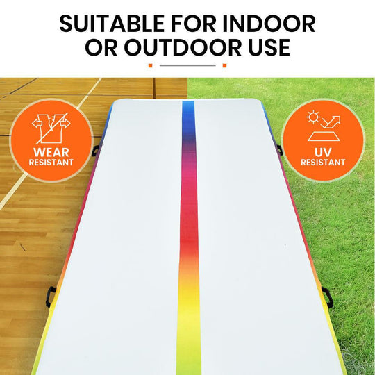 Buy PROFLEX 6x2M Air Track Inflatable Mat Tumbling Gymnastics Yoga, Multi-Coloured (No Pump) discounted | Products On Sale Australia