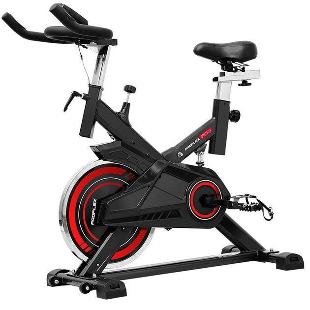 Buy PROFLEX Commercial Spin Bike Flywheel Exercise Home Workout Gym - Red | Products On Sale Australia