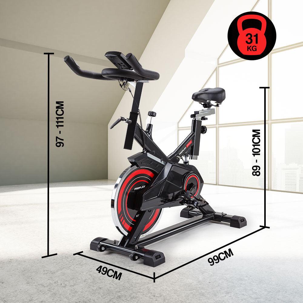 PROFLEX Commercial Spin Bike Flywheel Exercise Home Workout Gym - Red Products On Sale Australia | Sports & Fitness > Fitness Accessories Category